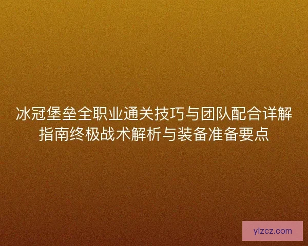 冰冠堡垒全职业通关技巧与团队配合详解指南终极战术解析与装备准备要点