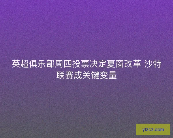 英超俱乐部周四投票决定夏窗改革 沙特联赛成关键变量 英超俱乐部周四投票决定夏窗改革 沙特联赛成关键变量